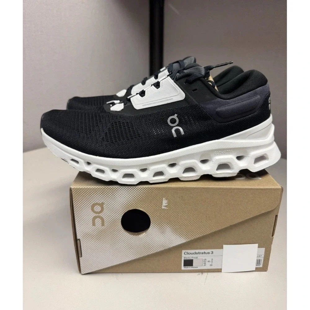 ON Running Women's Cloud Stratus 3 Black Frost Med Width New
